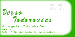 dezso todorovics business card