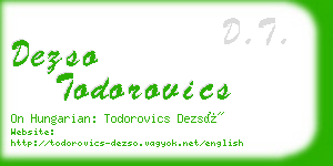 dezso todorovics business card